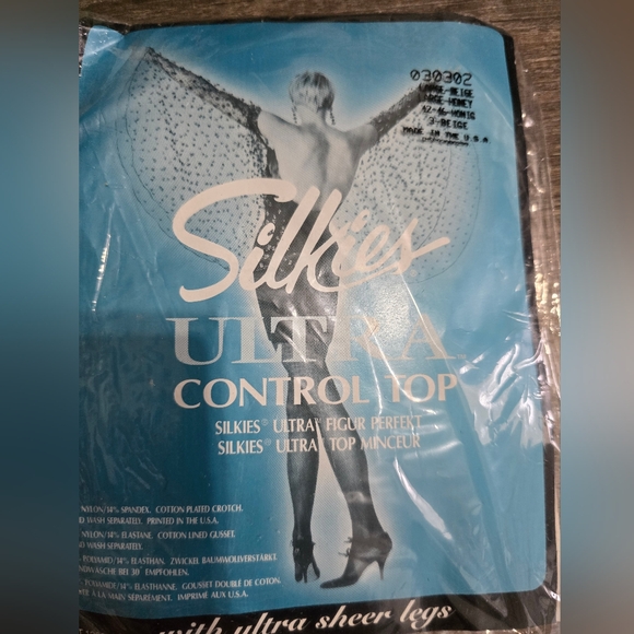Vintage Silkies utra control top nylons beigh and ultra TLC mocha size large - Picture 2 of 5